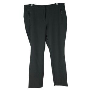 Worthington Womens Ankle Pants Size 14 Black Polyester/Spandex Blend